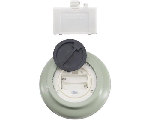 Batteriefach einer Lampe mit offenem Deckel