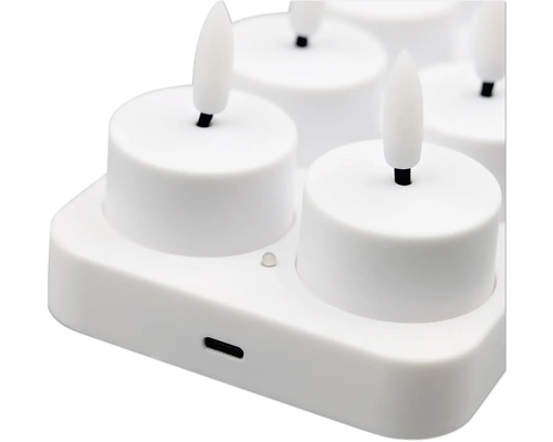LED-Teelichter mit Ladestation