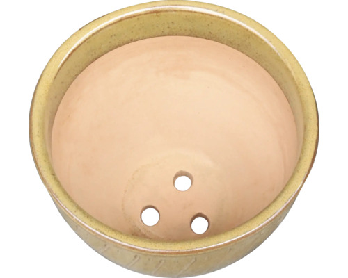 Keramik-Blumentopf mit drei Löchern zur Entwässerung