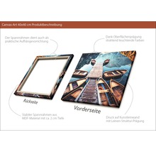 Canvas Kunstdruck 40x40 cm mit Bootsmotiv und MDF Rahmen