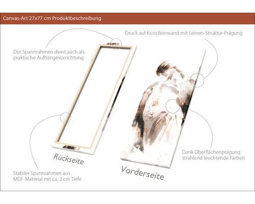 Canvasbild 27x77 Zentimeter mit Leinwandstruktur und MDF-Rahmen