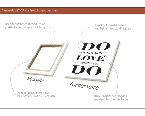 Canvasbild mit dem Schriftzug ''Do what you love''