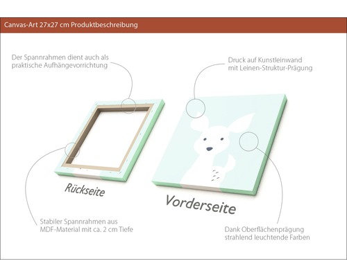 Canvasbild 27x27 Zentimeter mit MDF Rahmen und Leinwanddruck