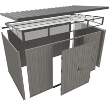 Explosionszeichnung eines Gerätehauses, das die einzelnen Bauteile zeigt