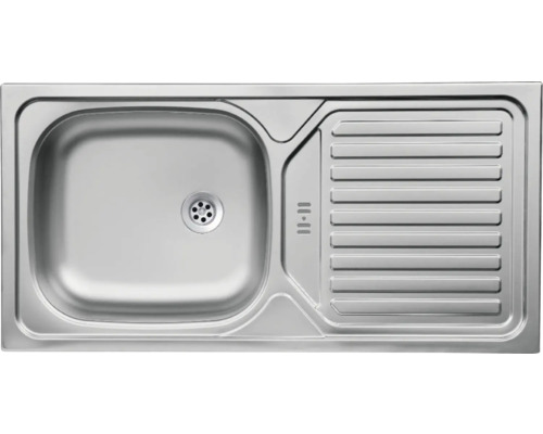 Spülbecken aus Edelstahl mit Abtropffläche