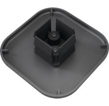 Graue Montageplatte mit Schrauben