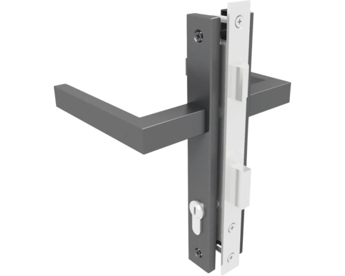 Türbeschlag mit Türklinke und Schloss