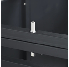 Detailaufnahme eines Stecksystems an einem Möbelstück