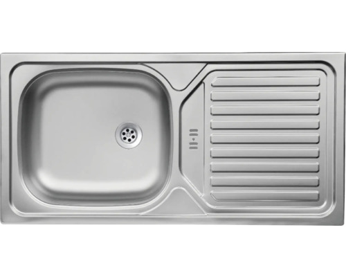 Spüle aus Edelstahl mit Abtropffläche