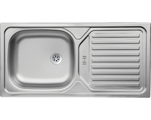 Spülbecken aus Edelstahl mit Abtropffläche