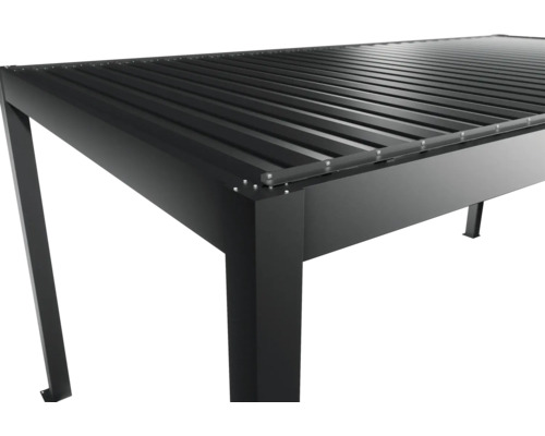 Detailansicht einer Aluminium Pergola mit Lamellendach