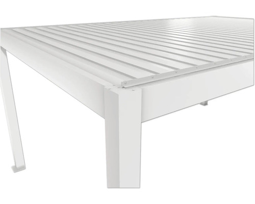 Detailansicht einer Terrassenüberdachung aus Aluminium