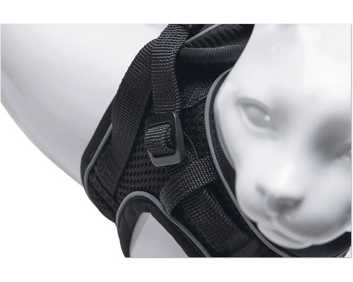 Schwarzes Katzengeschirr mit verstellbaren Trägern