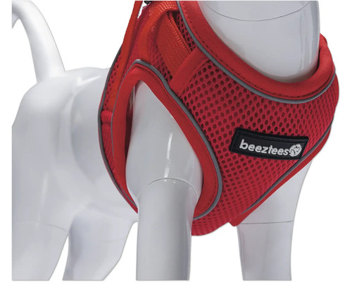 Rotes Hunde Brustgeschirr mit reflektierenden Elementen