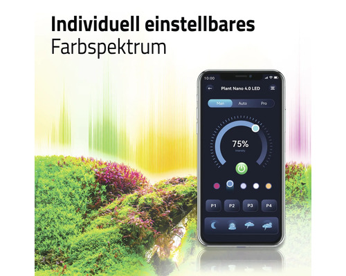 Aquariumbeleuchtung mit einstellbarem Farbspektrum und Smartphone-App