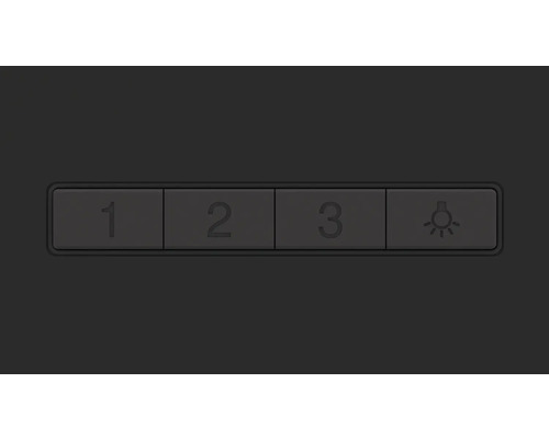 Schalterleiste mit den Ziffern 1, 2, 3 und einem Lichtsymbol