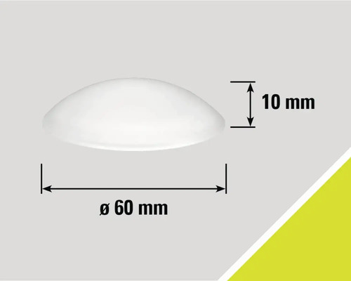 Produktzeichnung mit Durchmesser 60 mm und Höhe 10 mm