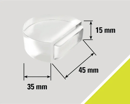 Acrylglas-Türpuffer mit Maßangaben