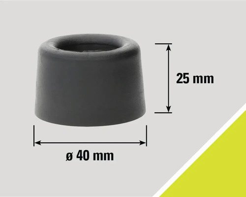 Grauer Türstopper aus Gummi mit den Maßen 25 mm Höhe und 40 mm Durchmesser