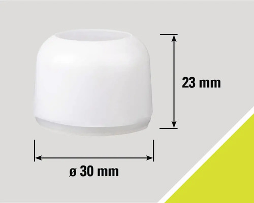 Möbelgleiter aus Kunststoff mit den Maßen 30 mm Durchmesser und 23 mm Höhe