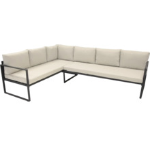 Garteneckbank mit Metallrahmen und Polster