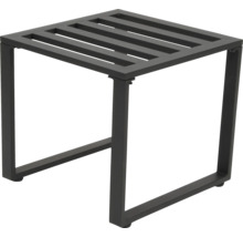 Hocker aus Metall mit Lamellensitzfläche