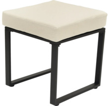 Hocker mit quadratischer, gepolsterter Sitzfläche und Metallgestell