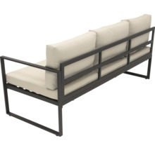 Gartensitzgruppe mit drei Sitzplätzen, Metallrahmen und Polster