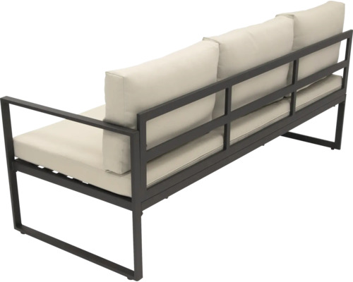 Gartensitzgruppe mit drei Sitzplätzen, Metallrahmen und Polster