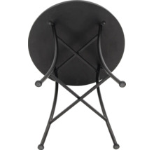 Gartentisch mit runder Tischplatte und Metallgestell