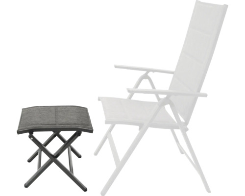 Gartensessel und Fußhocker aus Metall