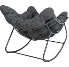 Schaukelstuhl mit Metallgestell und gepolsterter Sitzfläche