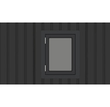 Fenster in einer Gartenhütte