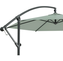 Detailansicht eines Ampelschirms mit Kurbelmechanismus