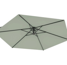 Unteransicht eines quadratischen Sonnenschirms mit Streben