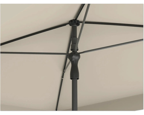 Detailansicht eines Sonnenschirms mit Gestell