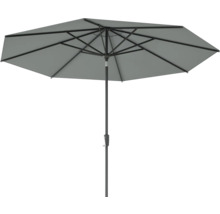 Grauer Sonnenschirm mit Mittelstock für den Garten