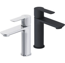 Zwei Waschtischarmaturen von Laufen, eine verchromt und eine in dunkler Ausführung