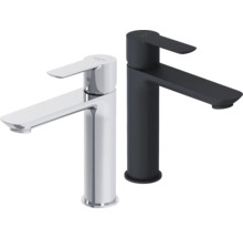 Zwei Waschtischarmaturen von Laufen, eine in Chrom und eine in Schwarz