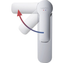 Laufen Logo auf einer Armatur mit schwenkbarem Auslauf