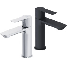 Zwei Waschtischarmaturen von Laufen, eine in Chrom und eine in Schwarz