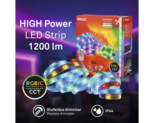 Brilo High Power LED-Streifen mit 1200 Lumen und Fernbedienung