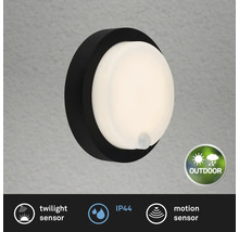 Runde Außenleuchte mit Dämmerungs- und Bewegungssensor