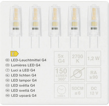 Fünf G4 LED Leuchtmittel