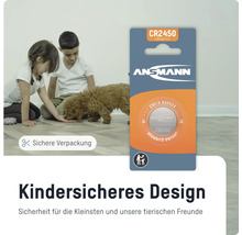 Ansmann CR2450 Lithium Batterie mit kindersicherer Verpackung