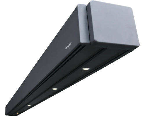 Kettler Logo auf einer Terrassenüberdachung mit Beleuchtung