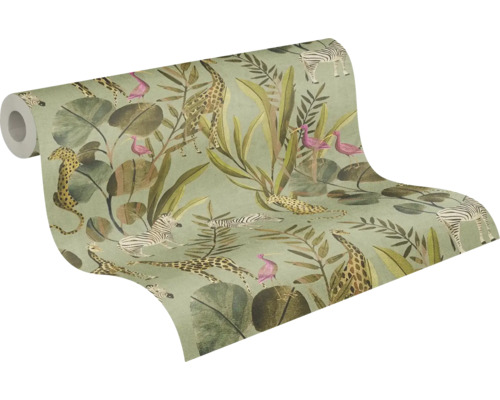 Tapetenrolle mit Dschungelmotiv mit Tieren