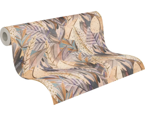 Tapetenrolle mit Blätter- und Federdesign