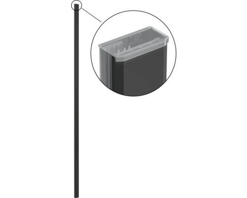 Zaunpfosten mit aufgesetztem Behälter