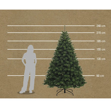 Illustration eines künstlichen Weihnachtsbaums mit Größenangaben in Zentimetern